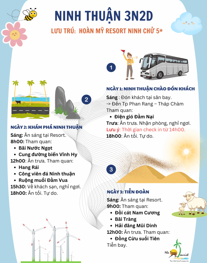 Lịch trình chi tiết Tour Ninh Thuận 3N2Đ: Hành Trình Về Vùng Đất Nắng Gió khởi hành Nha Trang