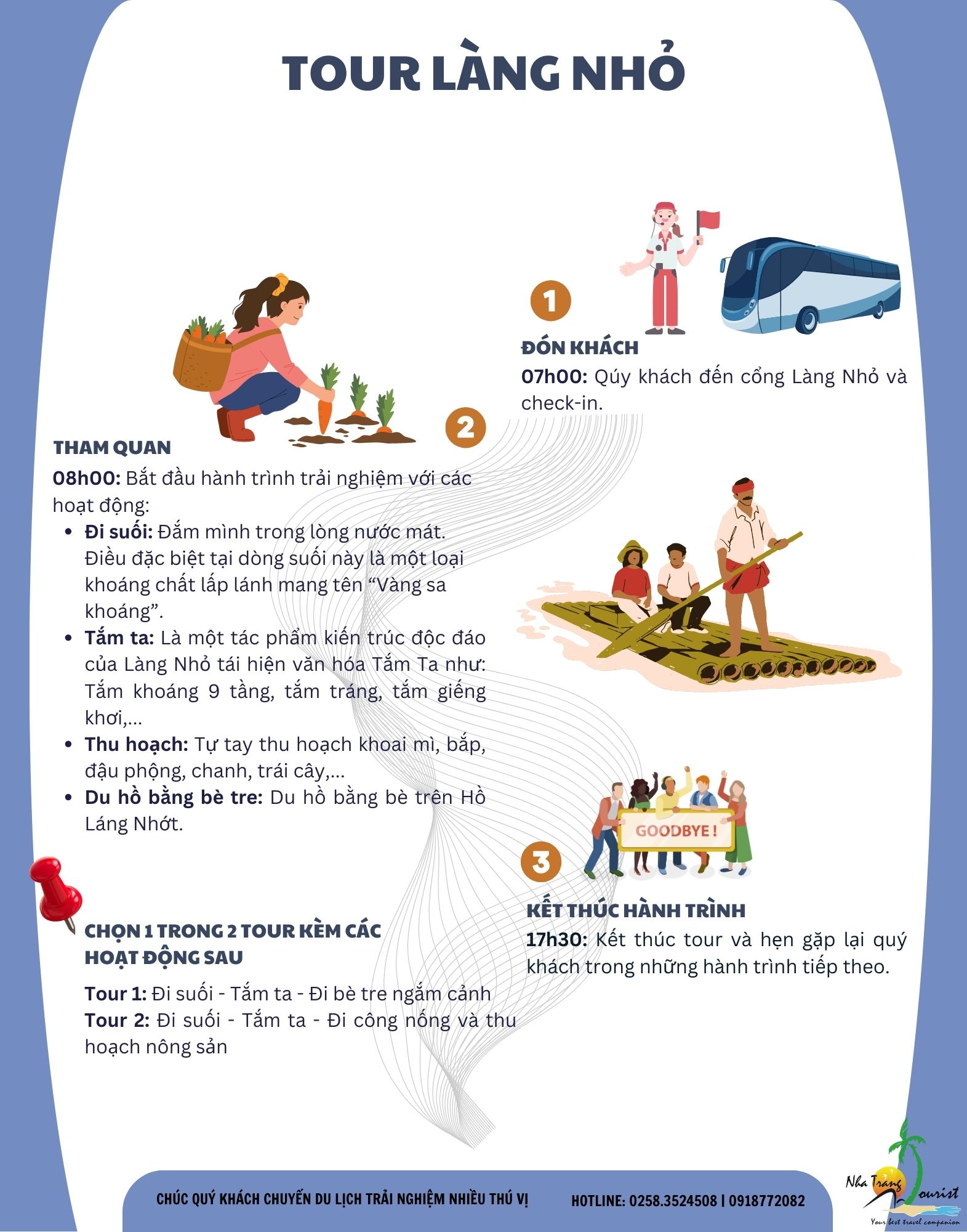 Lịch trình tour Làng Nhỏ 1 ngày