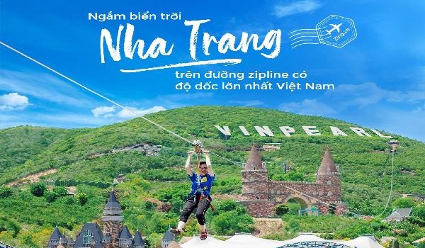 Khám phá đường trượt Zipline dài nhất Việt Nam khi du lịch Nha Trang Vinpearl Land
